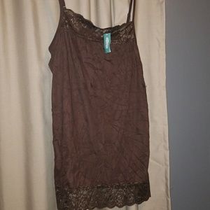 Brown lace tank top